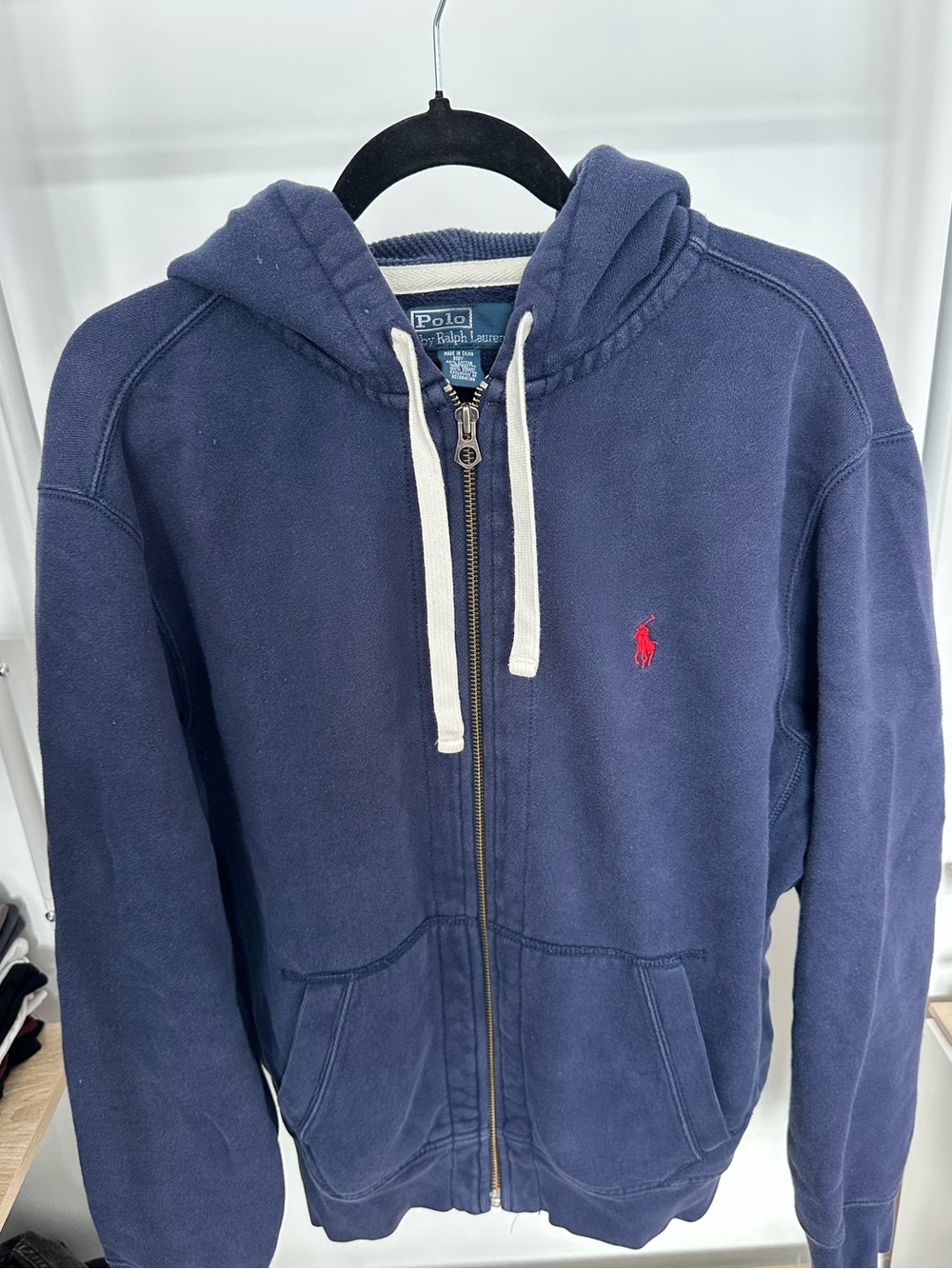 Polo by Ralph Lauren Navy Zip-Up Hoodie with Red Logo